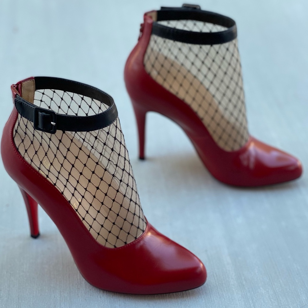 Christian Louboutin Leather Ankle Boots Red 37